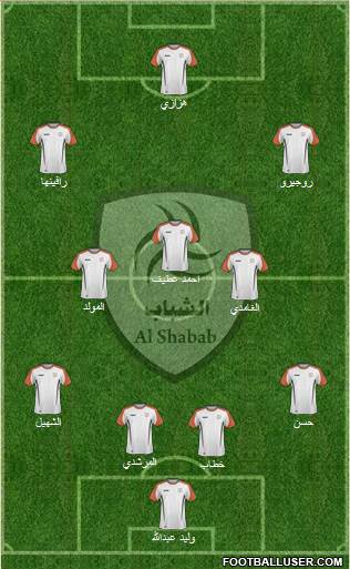 Al-Shabab (KSA) 5-4-1 football formation