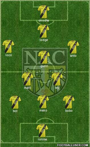 NAC Breda 3-5-1-1 football formation