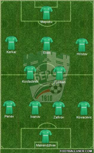 Beroe (Stara Zagora) 4-2-3-1 football formation