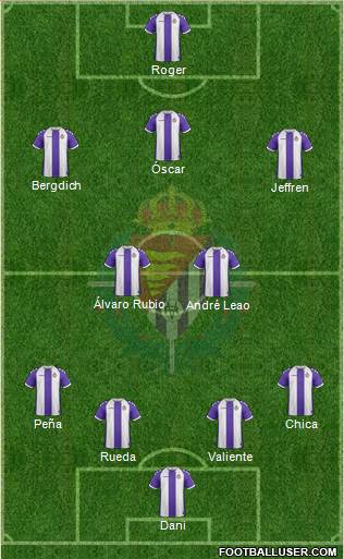 R. Valladolid C.F., S.A.D. 4-3-2-1 football formation