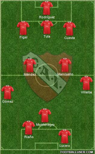 Independiente 3-4-1-2 football formation