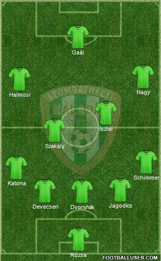 Haladás FC 5-4-1 football formation
