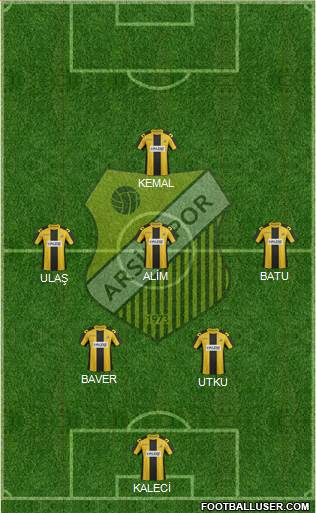 Arsinspor 5-4-1 football formation