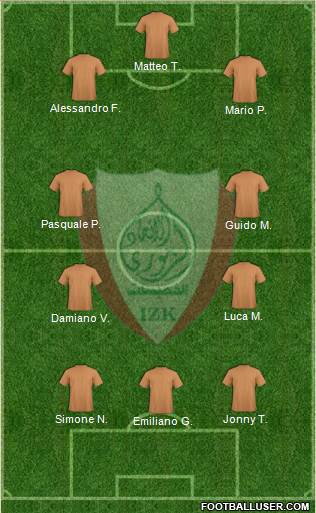Ittihad Zemmouri de Khemisset 5-4-1 football formation