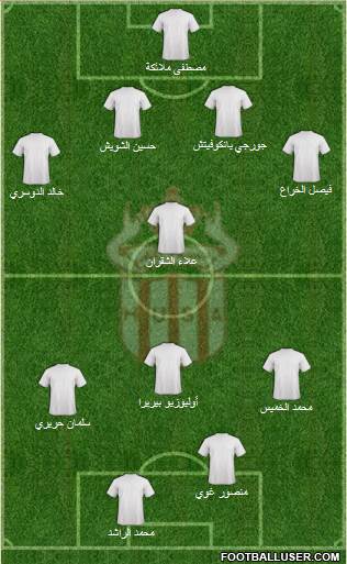 Hassania Union Sport Agadir 4-4-2 football formation