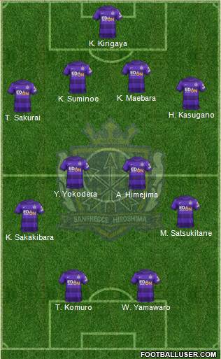 Sanfrecce Hiroshima 4-1-3-2 football formation
