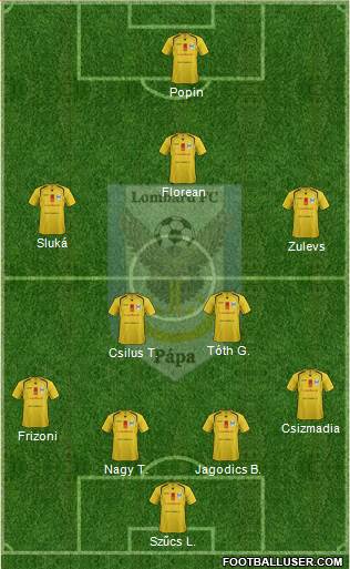 Lombard FC Pápa 4-2-3-1 football formation