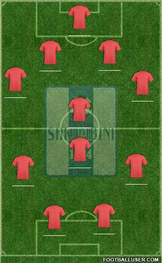 KS Shkumbini Peqin 4-5-1 football formation