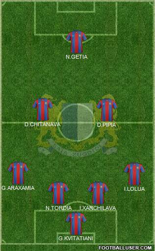 Baia Zugdidi 4-3-3 football formation