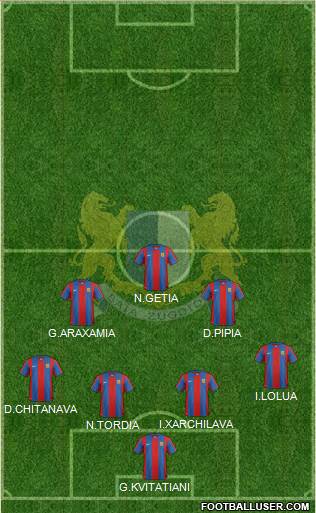 Baia Zugdidi 4-4-2 football formation