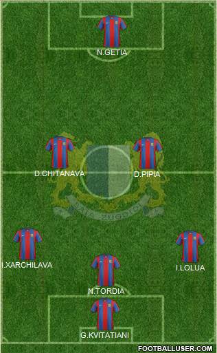 Baia Zugdidi 4-2-4 football formation