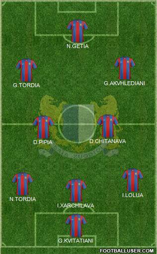 Baia Zugdidi 5-4-1 football formation