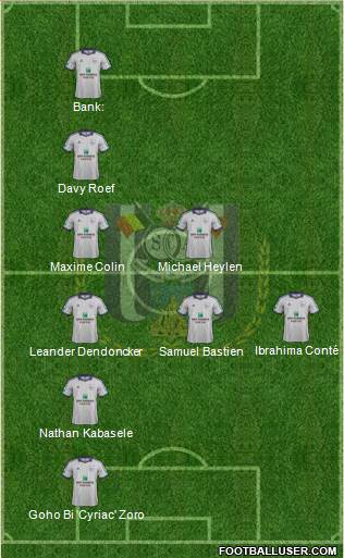 RSC Anderlecht 4-1-3-2 football formation