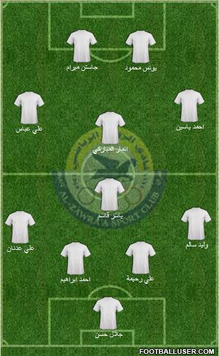Al-Zawra'a Sports Club 4-1-3-2 football formation