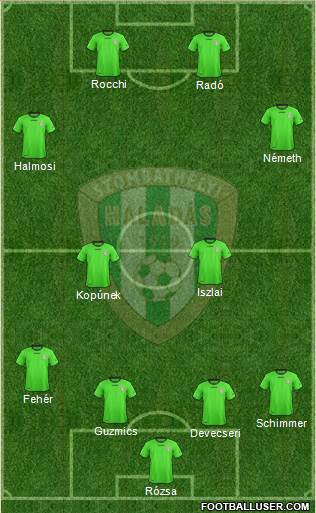 Haladás FC 4-4-2 football formation