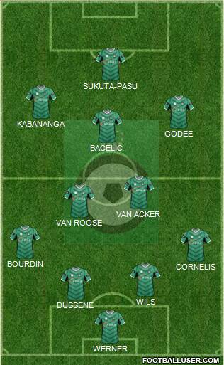KSV Cercle Brugge 4-2-3-1 football formation