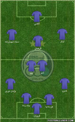 Esteghlal Tehran 4-2-3-1 football formation