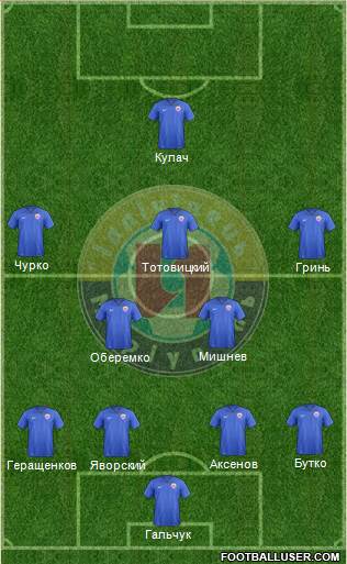 Illichivets Mariupol 4-2-3-1 football formation
