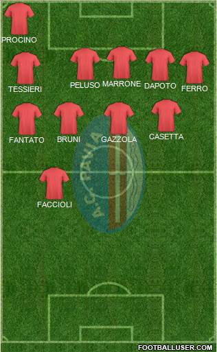 Pavia 5-4-1 football formation