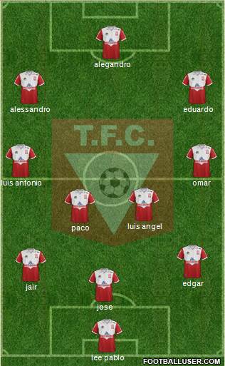 Tacuarembó Fútbol Club 3-4-2-1 football formation