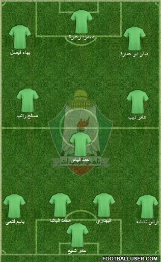 Al-Wehdat 4-3-3 football formation