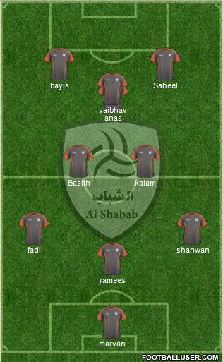 Al-Shabab (KSA) 3-5-1-1 football formation