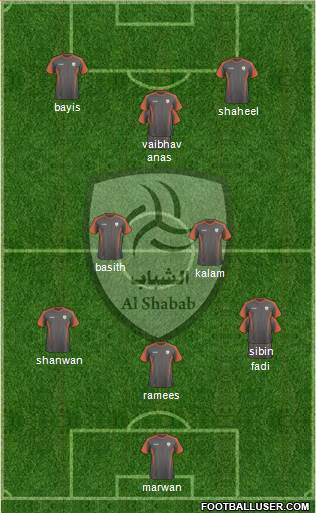 Al-Shabab (KSA) 5-3-2 football formation