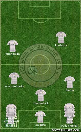 Sioni Bolnisi 4-5-1 football formation