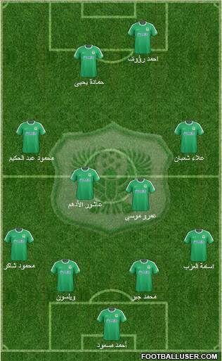Masry Port Said 4-4-2 football formation