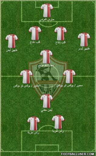 Zamalek Sporting Club 4-4-2 football formation