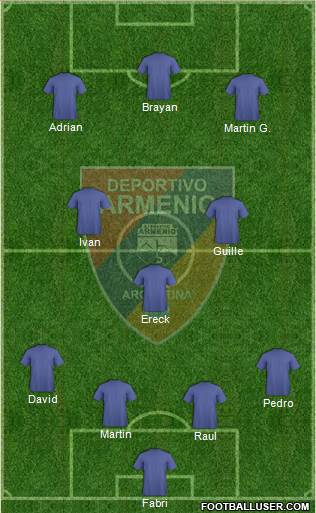 Deportivo Armenio 4-1-2-3 football formation