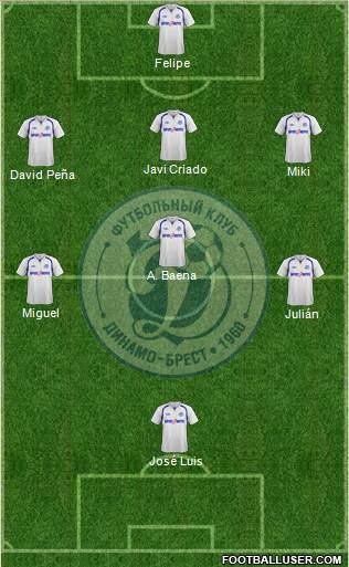 Dinamo Brest 3-4-2-1 football formation