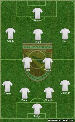Gaziosmanpasa 4-5-1 football formation