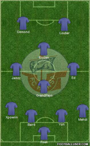 FC Hansa Rostock 3-5-1-1 football formation