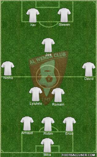 Al-Wahda (KSA) 3-5-2 football formation