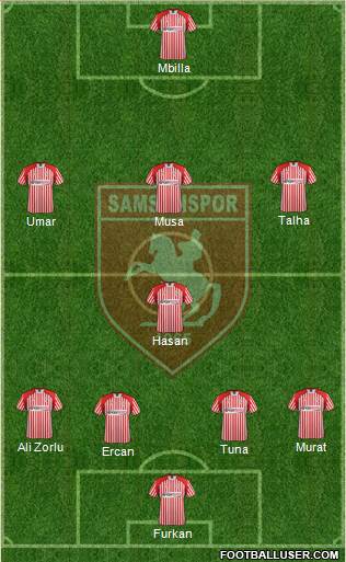 Samsunspor 4-1-4-1 football formation