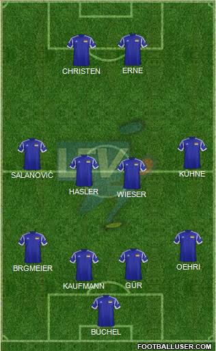Liechtenstein 4-4-1-1 football formation