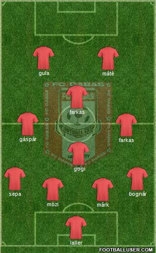 FC Dabas 4-2-2-2 football formation