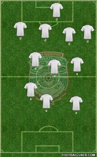 CD Marathón 3-4-2-1 football formation