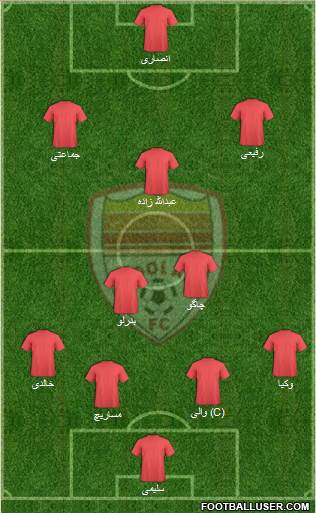 Foulad Khuzestan 4-5-1 football formation
