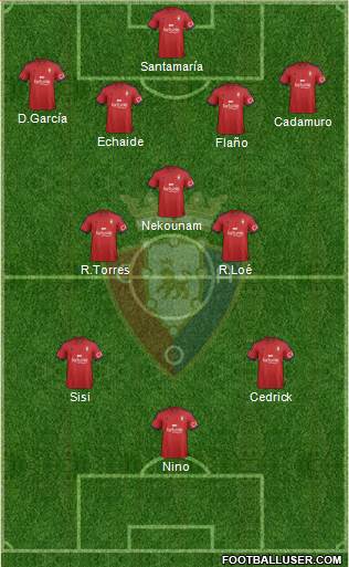 C. At. Osasuna 4-3-3 football formation
