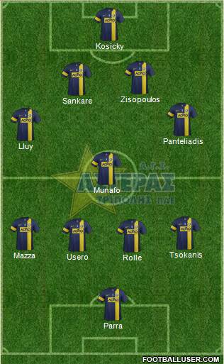 AGS Asteras Tripolis 4-1-4-1 football formation