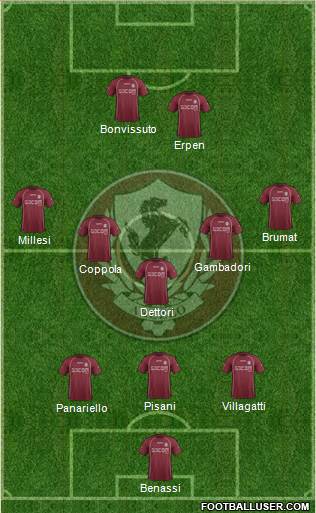 Arezzo 3-5-2 football formation