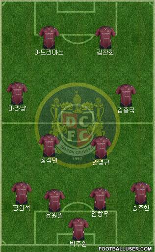 Daejeon Citizen 4-4-2 football formation