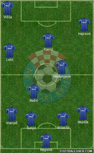 NK Siroki Brijeg 4-4-2 football formation