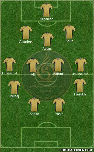 Dubai 5-4-1 football formation