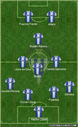 C.D. Alcoyano 4-3-1-2 football formation
