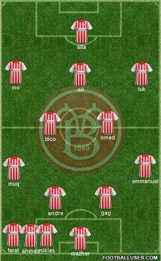 Aalborg Boldspilklub 4-2-1-3 football formation