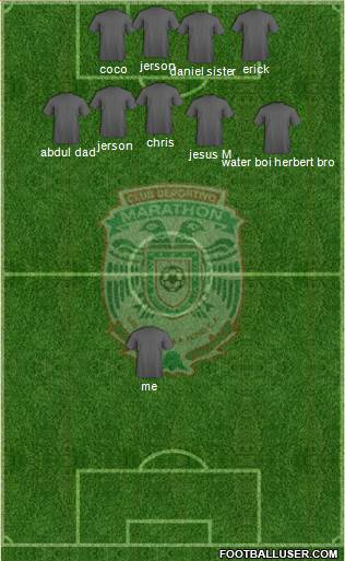 CD Marathón 5-4-1 football formation