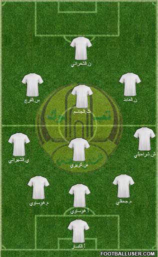Al-Watani 5-4-1 football formation